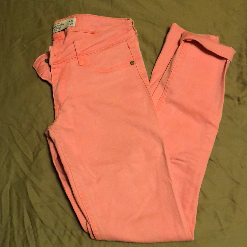 Pinkish peach Abercrombie & Fitch jeans